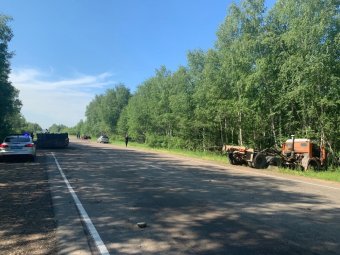 &laquo;Камаз&raquo; и&nbsp;иномарка столкнулись в&nbsp;Ангарском округе                            