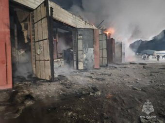 Прошедшей ночью в гаражном кооперативе Ангарска произошел крупный пожар                            