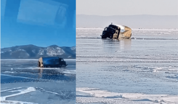 Около Большого Голоустного грузовик провалился под лед                            