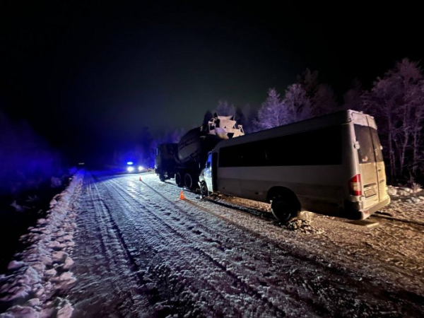 В&nbsp;Нижнеудинском районе пассажирский микроавтобус врезался в&nbsp;автобетоносмеситель                            